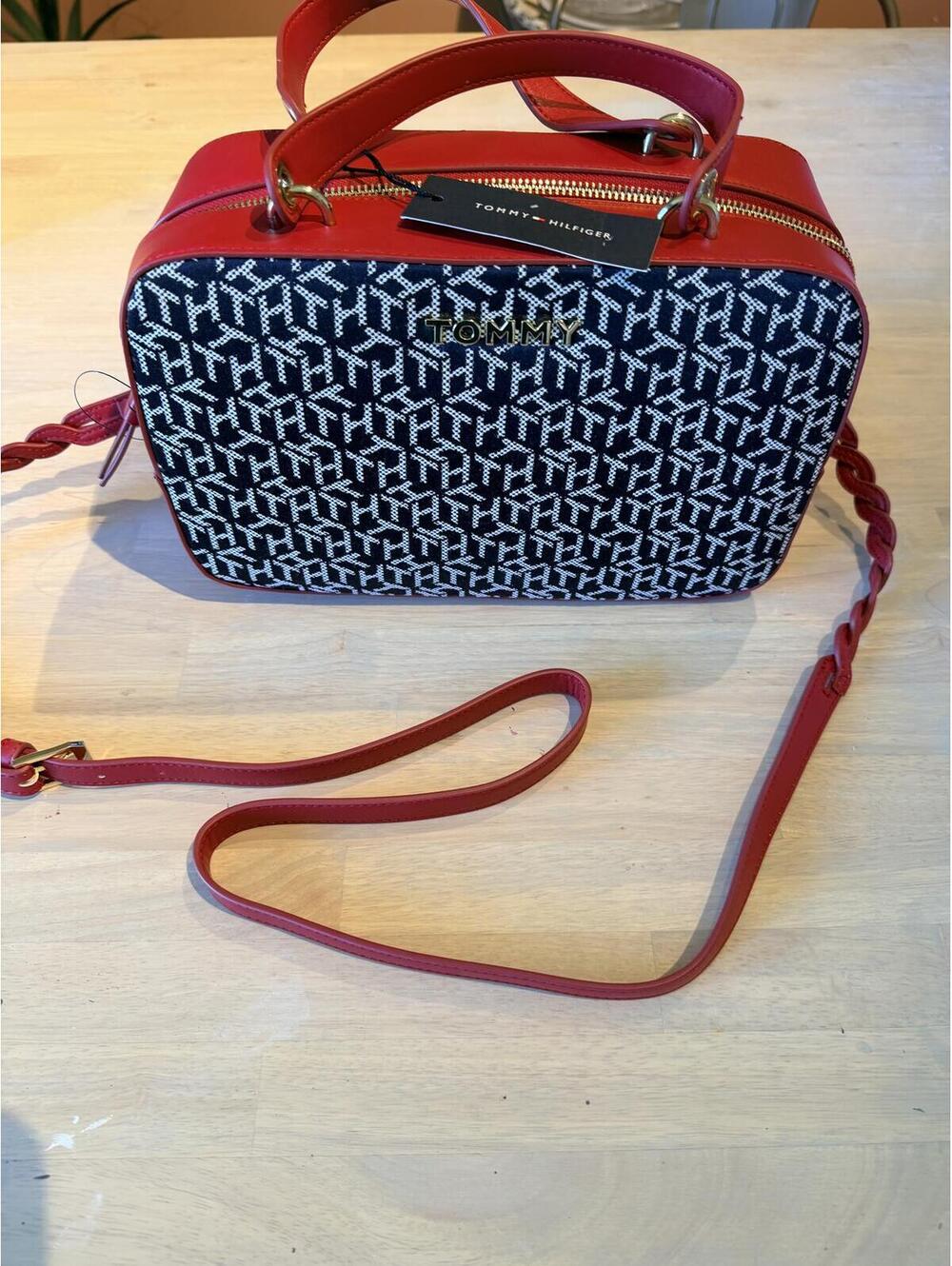 Tommy Hilfiger Red and Navy Signature Crossbody Bag
